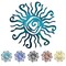 Wacky Sun Metal Wall Art Indoor/Outdoor Decor - 12" Teal Rust Proof Wall Sculpture - Made in USA - Ideal for Bedroom, Garden, Home, Patio and Farmhouse
